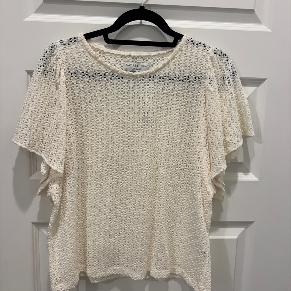 Madewell Cream Textured Blouse
